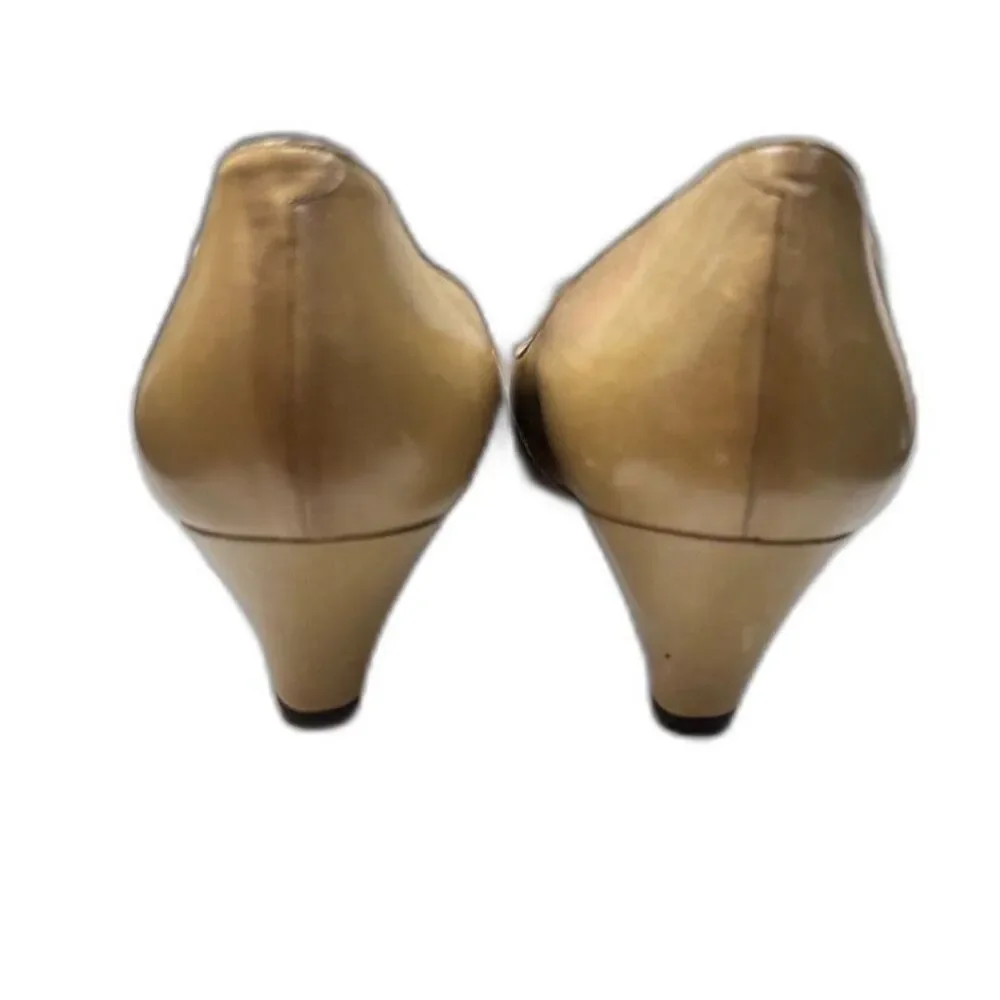 Vintage BALLY Low Cone Heel Multicolor Closed Toe Patchwork Leather Pumps - Picture 7 of 8